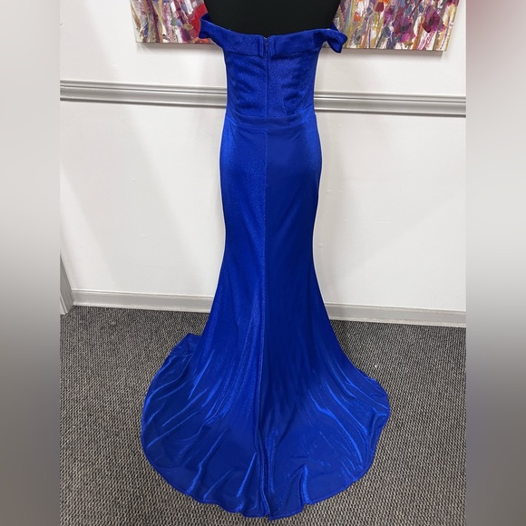 Lucci Lu stretch Metallic gown Royal Blue #981048 - Picture 3 of 6